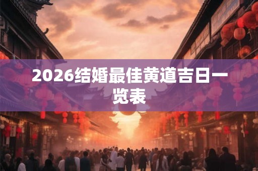 2026结婚最佳黄道吉日一览表