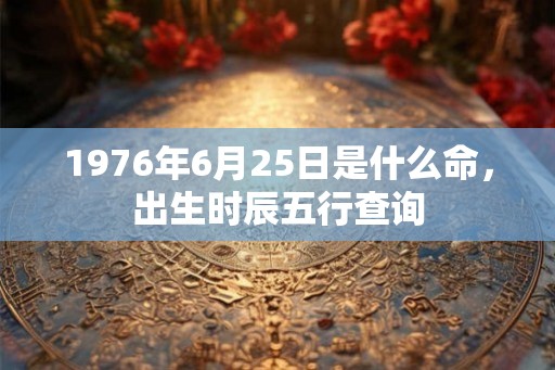 1976年6月25日是什么命，出生时辰五行查询