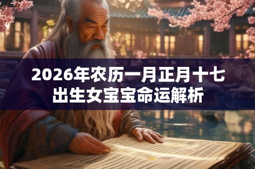 2026年农历一月正月十七出生女宝宝命运解析