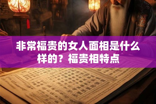 非常福贵的女人面相是什么样的？福贵相特点