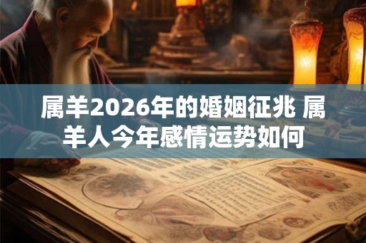 属羊2026年的婚姻征兆 属羊人今年感情运势如何