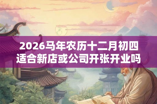 2026马年农历十二月初四适合新店或公司开张开业吗？