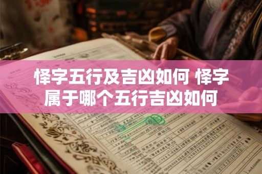 怿字五行及吉凶如何 怿字属于哪个五行吉凶如何