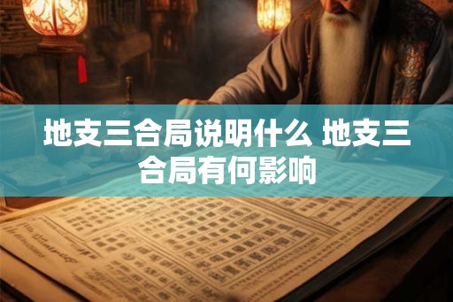 地支三合局说明什么 地支三合局有何影响