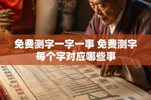 免费测字一字一事 免费测字每个字对应哪些事 免费测字一字一事 免费测字每个字对应哪些事