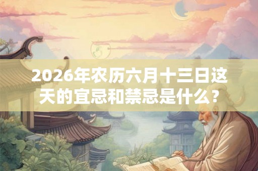 2026年农历六月十三日这天的宜忌和禁忌是什么？