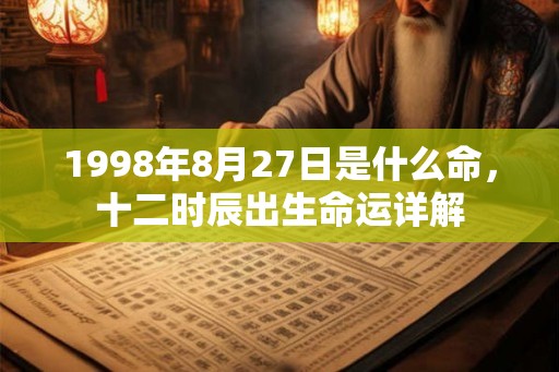 1998年8月27日是什么命，十二时辰出生命运详解