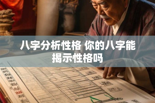 八字分析性格 你的八字能揭示性格吗