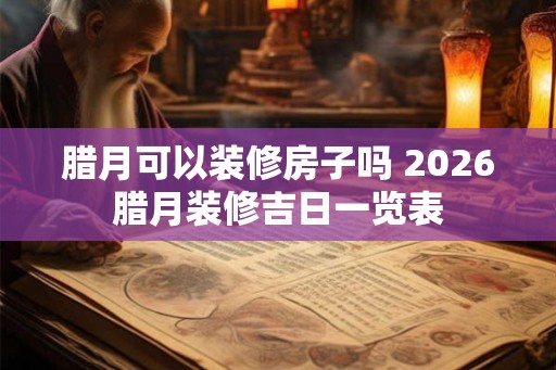 腊月可以装修房子吗 2026腊月装修吉日一览表