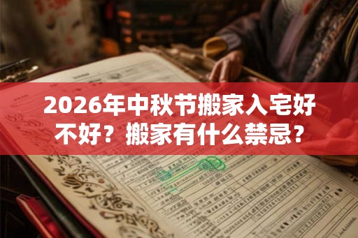 2026年中秋节搬家入宅好不好？搬家有什么禁忌？