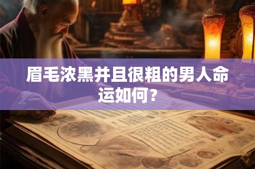 眉毛浓黑并且很粗的男人命运如何? 眉毛浓黑并且很粗的男人命运如何?