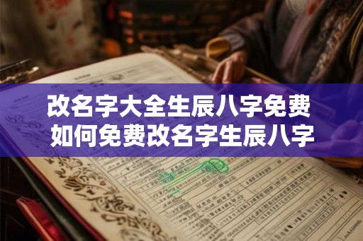 改名字大全生辰八字免费 如何免费改名字生辰八字