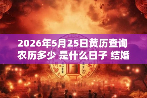2026年5月25日黄历查询 农历多少 是什么日子 结婚吉时