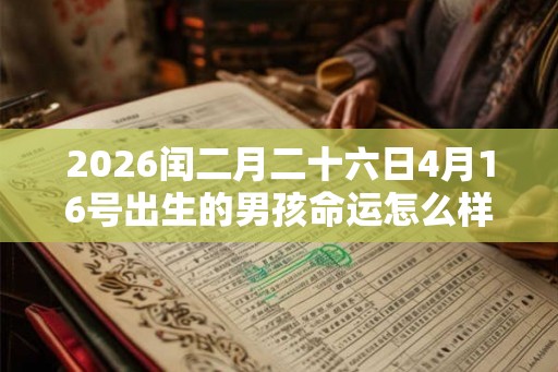 2026闰二月二十六日4月16号出生的男孩命运怎么样？