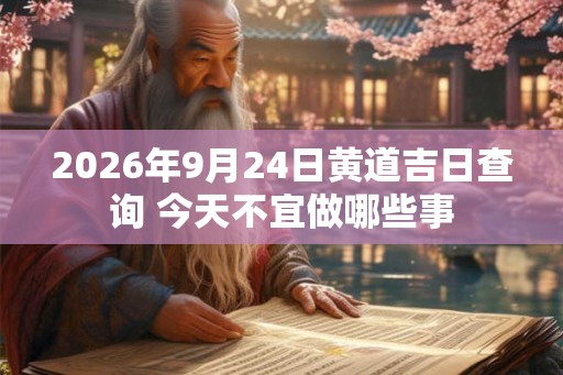 2026年9月24日黄道吉日查询 今天不宜做哪些事