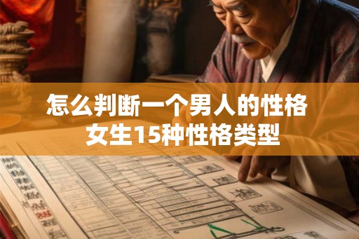 怎么判断一个男人的性格  女生15种性格类型