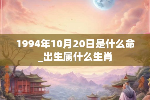 1994年10月20日是什么命_出生属什么生肖