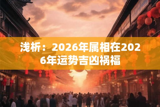 浅析：2026年属相在2026年运势吉凶祸福
