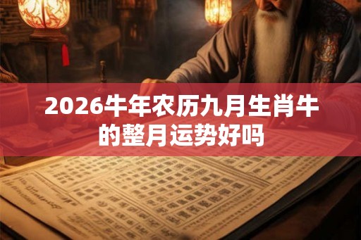 2026牛年农历九月生肖牛的整月运势好吗