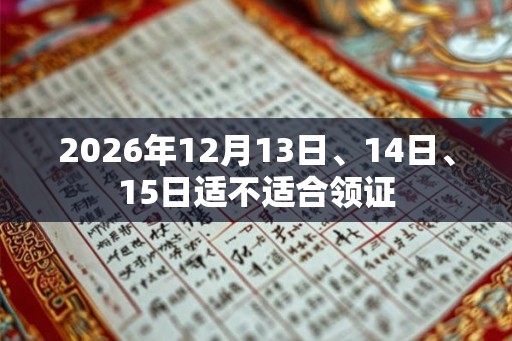 2026年12月13日、14日、15日适不适合领证