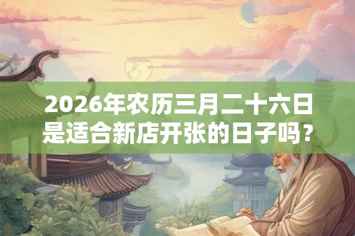 2026年农历三月二十六日是适合新店开张的日子吗？