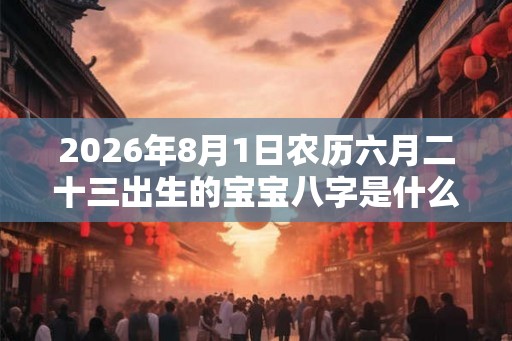 2026年8月1日农历六月二十三出生的宝宝八字是什么