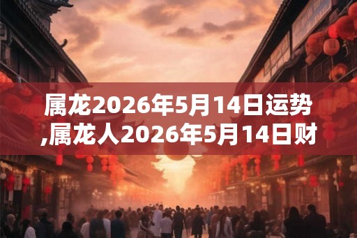 属龙2026年5月14日运势,属龙人2026年5月14日财运,生肖龙2026年5月14日运势