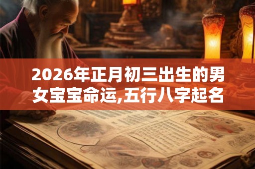 2026年正月初三出生的男女宝宝命运,五行八字起名参考