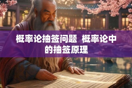 概率论抽签问题  概率论中的抽签原理