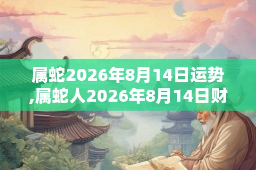属蛇2026年8月14日运势,属蛇人2026年8月14日财运,生肖蛇2026年8月14日运势
