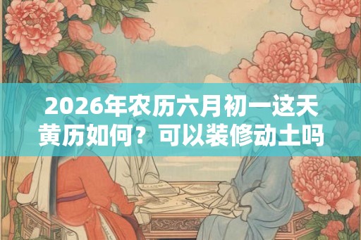 2026年农历六月初一这天黄历如何？可以装修动土吗？