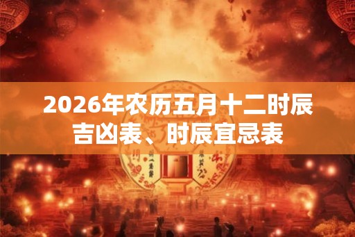 2026年农历五月十二时辰吉凶表、时辰宜忌表