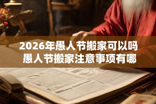 2026年愚人节搬家可以吗 愚人节搬家注意事项有哪些
