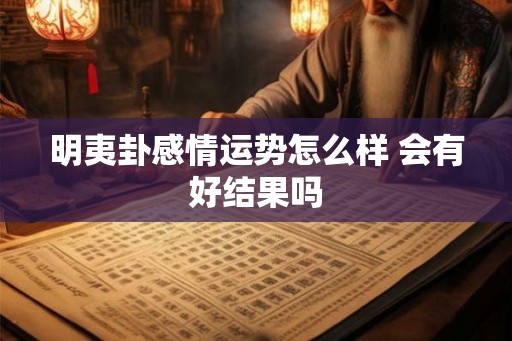明夷卦感情运势怎么样 会有好结果吗 明夷卦感情运势怎么样 会有好结果吗