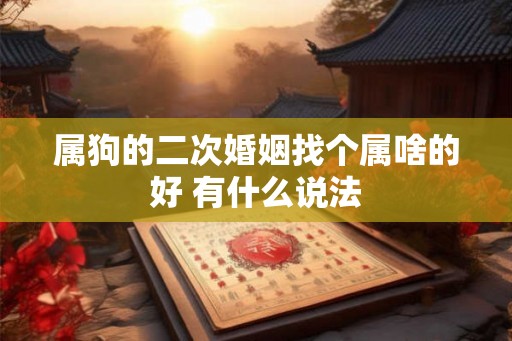 属狗的二次婚姻找个属啥的好 有什么说法