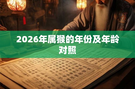 2026年属猴的年份及年龄对照