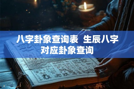 八字卦象查询表  生辰八字对应卦象查询