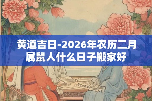 黄道吉日-2026年农历二月属鼠人什么日子搬家好