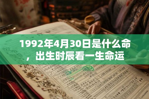 1992年4月30日是什么命，出生时辰看一生命运