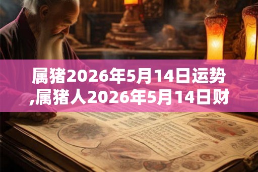 属猪2026年5月14日运势,属猪人2026年5月14日财运,生肖猪2026年5月14日运势
