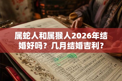 属蛇人和属猴人2026年结婚好吗？几月结婚吉利？