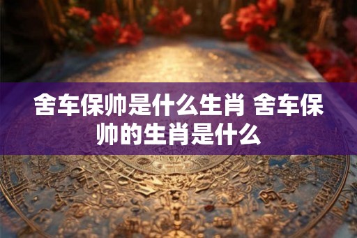 舍车保帅是什么生肖 舍车保帅的生肖是什么