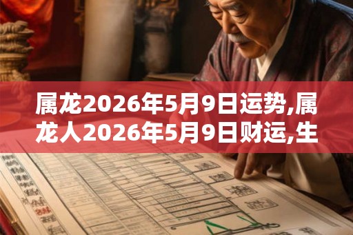属龙2026年5月9日运势,属龙人2026年5月9日财运,生肖龙2026年5月9日运势