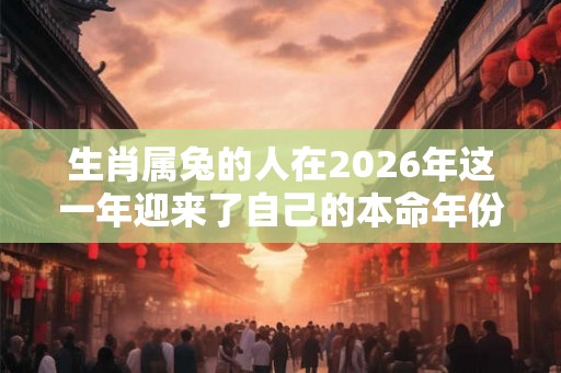生肖属兔的人在2026年这一年迎来了自己的本命年份 生肖属兔的人在2026年这一年迎来了自己的本命年份