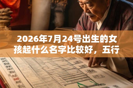 2026年7月24号出生的女孩起什么名字比较好，五行属什么