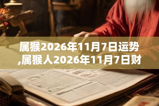 属猴2026年11月7日运势,属猴人2026年11月7日财运,生肖猴2026年11月7日运势