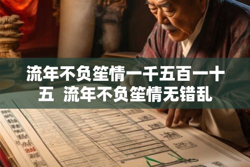 流年不负笙情一千五百一十五  流年不负笙情无错乱