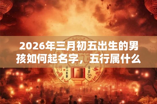 2026年三月初五出生的男孩如何起名字，五行属什么