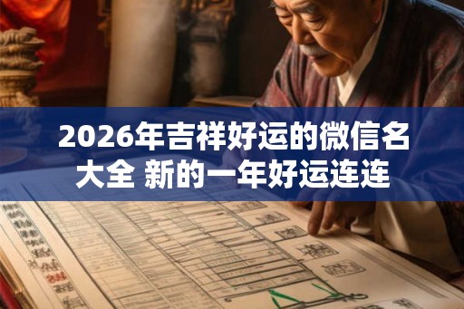 2026年吉祥好运的微信名大全 新的一年好运连连