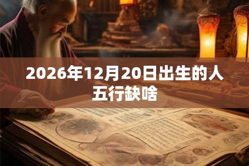 2026年12月20日出生的人五行缺啥